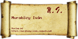 Muraközy Iván névjegykártya